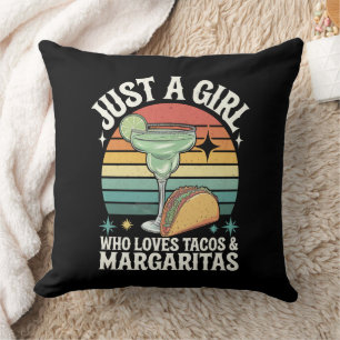 Just A Girl Who Loves Tacos And Margarita Mexican Cushion
