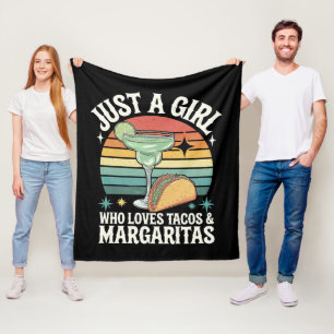 Just A Girl Who Loves Tacos And Margarita Mexican Fleece Blanket