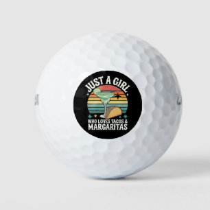 Just A Girl Who Loves Tacos And Margarita Mexican Golf Balls