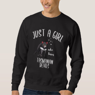 Just A Girl Who Loves Tasmanian Devils With Hearts Sweatshirt