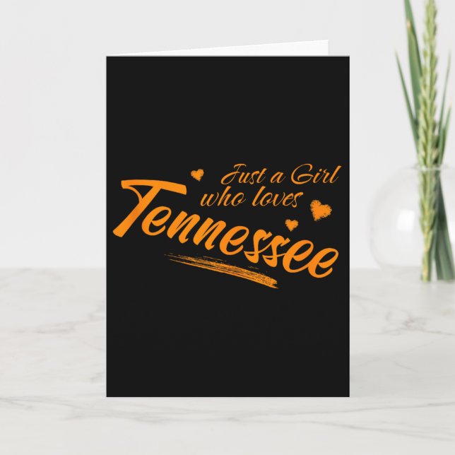 Just A Girl Who Loves Tennessee, Womens Cute Tn Or Card (Front)