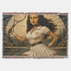 Just A Girl Who Loves Tennis Funny Mona Lisa Throw Blanket
