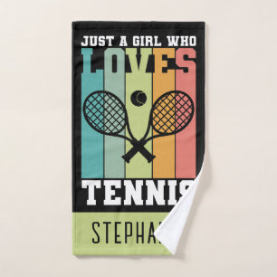 Just a girl who loves Tennis Tennis Player Gifts Hand Towel