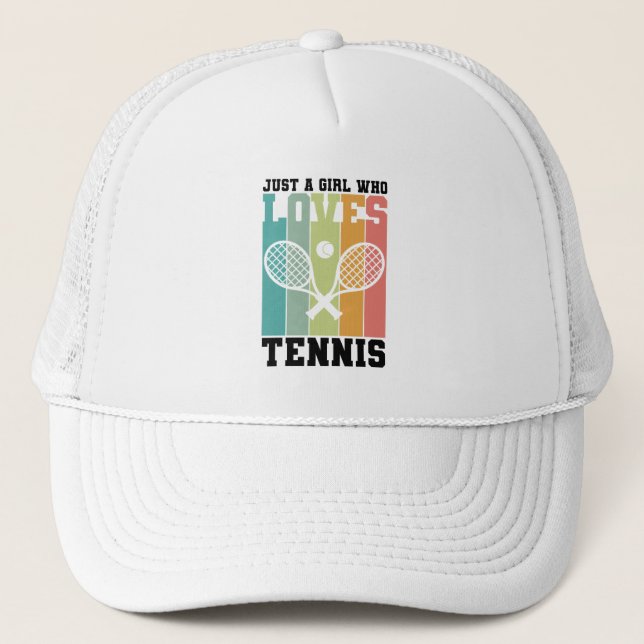 Just a girl who loves Tennis | Tennis Player Gifts Trucker Hat (Front)