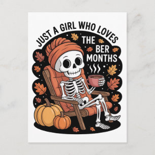 Just a Girl Who Loves the Ber Months Christmas  Announcement Postcard