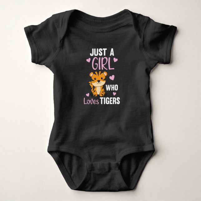 Just A Girl Who Loves Tigers Sweet Animals Tiger Baby Bodysuit (Front)