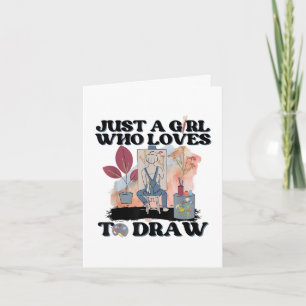 Just a Girl Who Loves to Draw Holiday Card