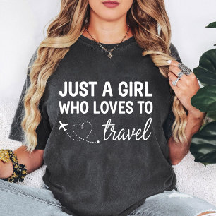 Just A Girl Who Loves To Travel Aeroplane Heart T-Shirt