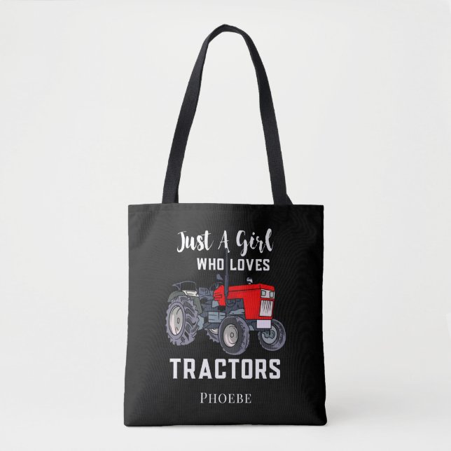 Just A Girl Who Loves Tractors Novelty Tote Bag (Front)