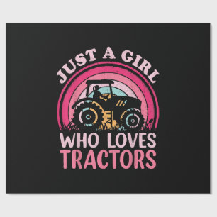 Just A Girl Who Loves Tractors Wrapping Paper