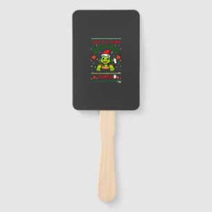 Just A Girl Who Loves Turtle Matching Christmas Pa Hand Fan