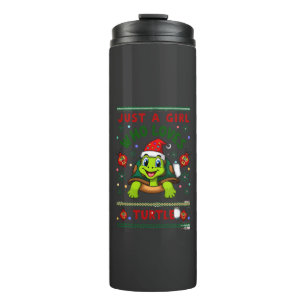 Just A Girl Who Loves Turtle Matching Christmas Pa Thermal Tumbler