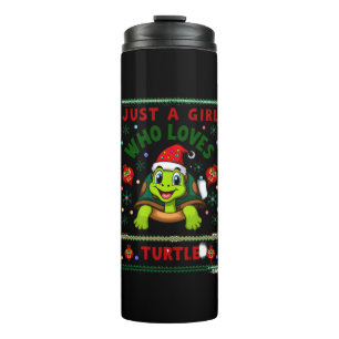 Just A Girl Who Loves Turtle Matching Christmas Pa Thermal Tumbler