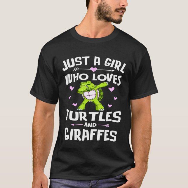 Just A Girl Who Loves Turtles And Giraffes Women T-Shirt (Front)
