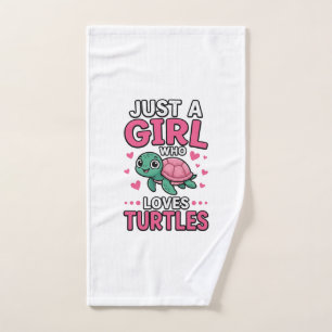 Just a Girl Who Loves Turtles Cute Turtle Vector D Hand Towel