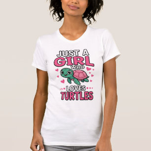 Just a Girl Who Loves Turtles Cute Turtle Vector D T-Shirt
