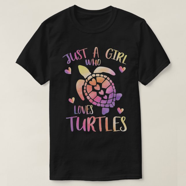 Just a Girl Who Loves Turtles - n girls Sea Turtle T-Shirt (Design Front)
