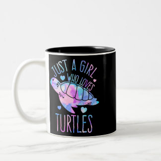 Just A Girl Who Loves Turtles Pastel Galaxy Turtle Two-Tone Coffee Mug