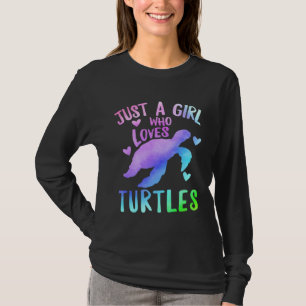 Just A Girl Who Loves Turtles Sea Turtle  Women Ki T-Shirt