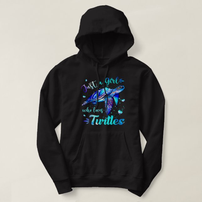 Just a Girl Who Loves Turtles Tie Dye Turtle Lover Hoodie (Design Front)