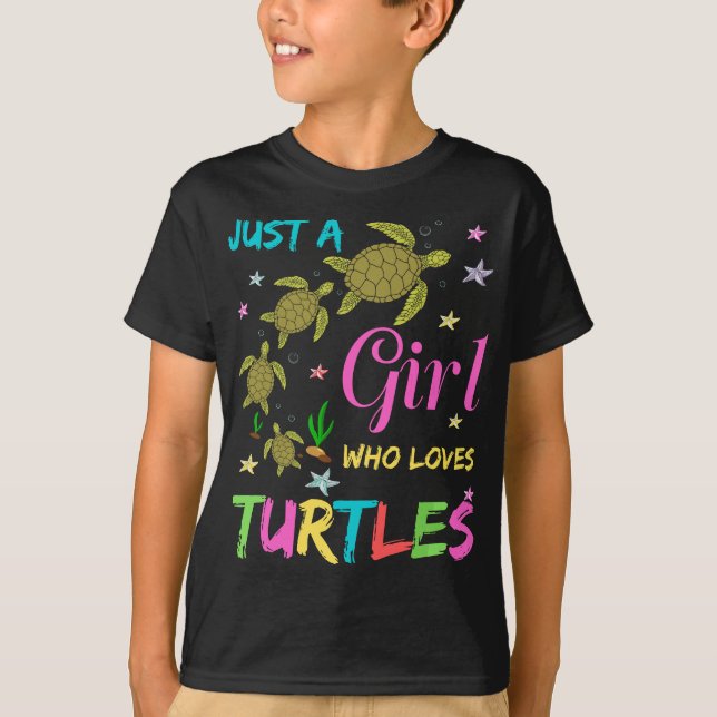 Just A Girl Who Loves Turtles  Turtle Sea Costume  T-Shirt (Front)
