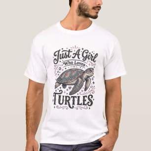 Just A Girl Who Loves Turtles Vintage Shirt Design