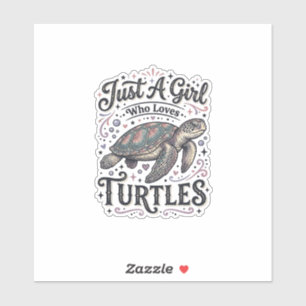 Just A Girl Who Loves Turtles Vintage Shirt Design