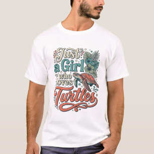 Just a Girl Who Loves Turtles Vintage Shirt Design