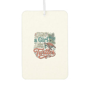 Just a Girl Who Loves Turtles Vintage Shirt Design Car Air Freshener