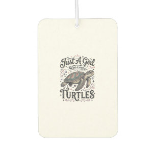 Just A Girl Who Loves Turtles Vintage Shirt Design Car Air Freshener