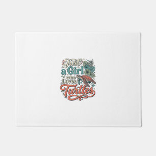 Just a Girl Who Loves Turtles Vintage Shirt Design Doormat