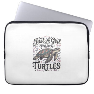 Just A Girl Who Loves Turtles Vintage Shirt Design Laptop Sleeve