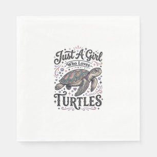 Just A Girl Who Loves Turtles Vintage Shirt Design Napkin