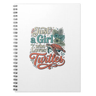 Just a Girl Who Loves Turtles Vintage Shirt Design Notebook