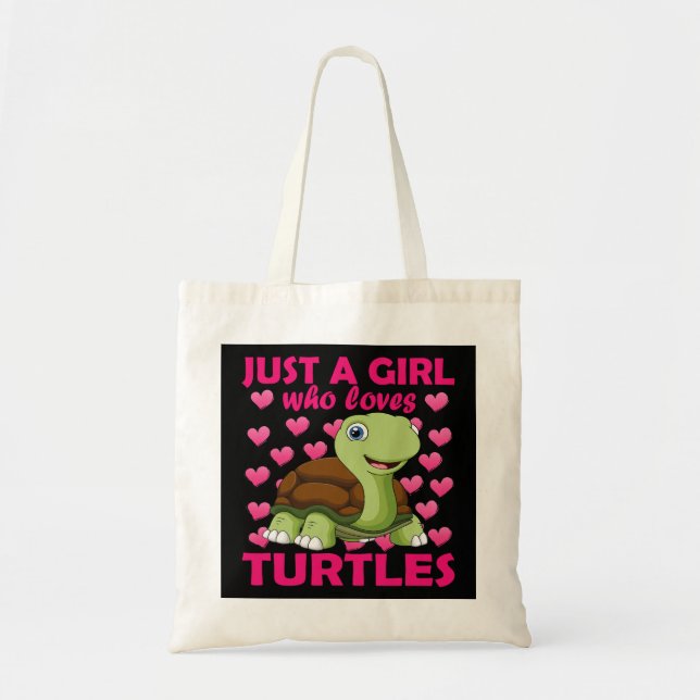 Just a Girl Who loves Turtles Water Tortoise Sea A Tote Bag (Front)