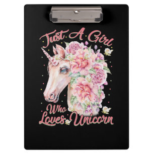 Just A Girl Who Loves Unicorn Clipboard
