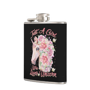 Just A Girl Who Loves Unicorn Hip Flask