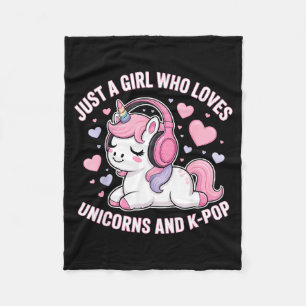 Just A Girl Who Loves Unicorns And K-p Girl K P Kp Fleece Blanket
