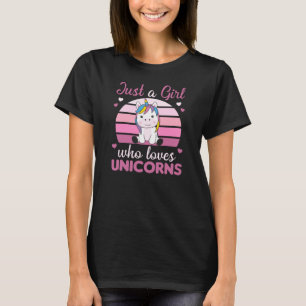 Just A Girl Who Loves Unicorns For Girls Heart T-Shirt