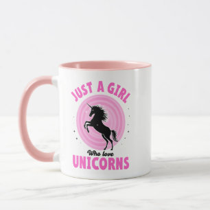 Just a Girl Who Loves Unicorns Mug • Cute Pink