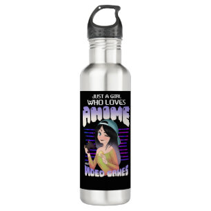 just a girl who loves video games and anime 710 ml water bottle