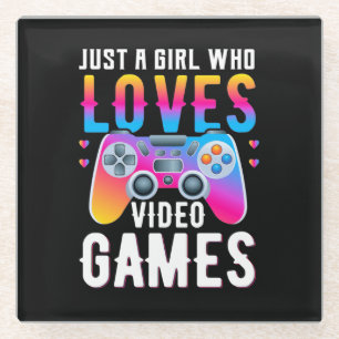 Just A Girl Who Loves Video Games Glass Coaster