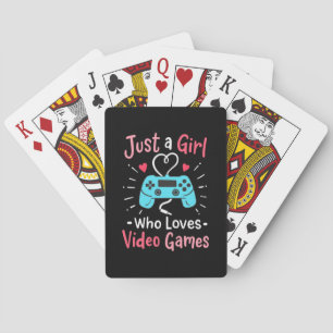 Just A Girl Who Loves Video Games Playing Cards