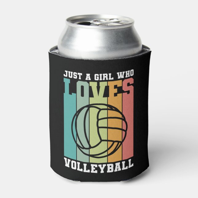 Just a girl who loves Volleyball  Can Cooler (Can Front)