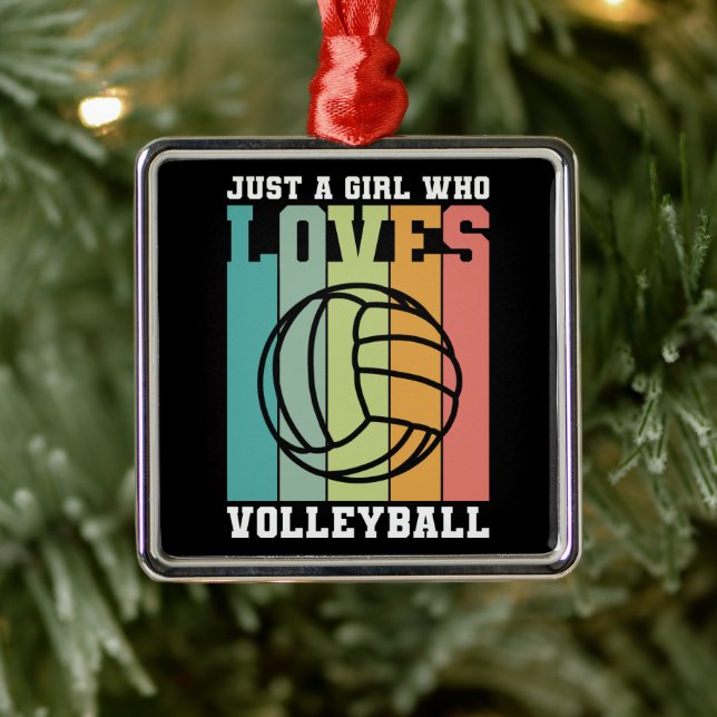 Just a girl who loves Volleyball  Metal Ornament (Tree)