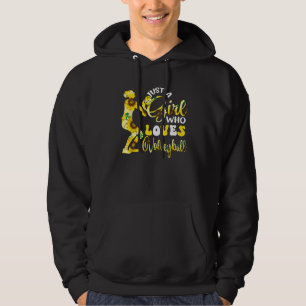 Just A Girl Who Loves Volleyball Sunflowers Playe Hoodie