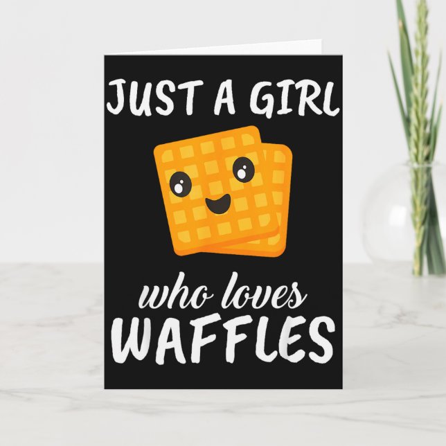 Just A Girl Who Loves Waffles Clothes Outfit Gift  Card (Front)