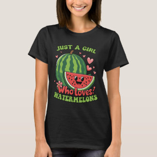 Just A Girl Who Loves Watermelons Cute Summer T-Shirt