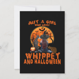 Just A Girl Who Loves Whippet Dog And Halloween Thank You Card