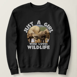 Just A Girl who Loves Wildlife Elephant Faces Sweatshirt